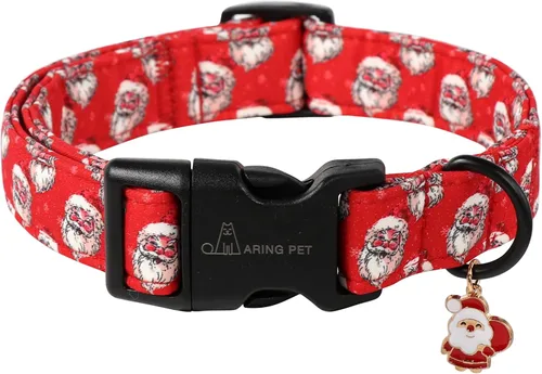 Vista 16 de ARING PET Collar de Navidad para perro, lindo collar de copos de nieve populares rojo y verde con hebilla de liberación rápida para cachorros