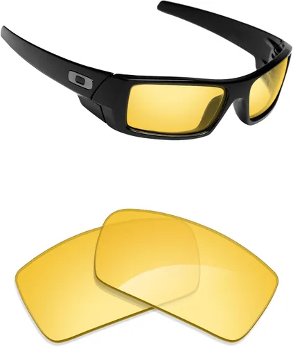 Vista 33 de Alphax Polarized Replacement Lenses for Oakley Gascan OO9014 60mm Sunglasses Glare Reduction Precision Cutting Espejo de oro de 24 quilates