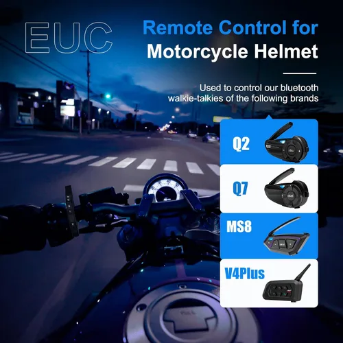 Vista 8 de SolaMr Q8 EUC Intercomunicador de motocicleta Bluetooth mango de control remoto para control FM, respuesta telefónica, conmutación de música