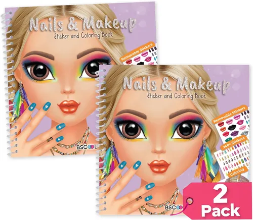 Vista 11 de BSCOOL Nails Studio Learn to Design - Libro de actividades para niñas de 5 años en adelante, paquete de 2, libro de diseño de calcomanías de arte