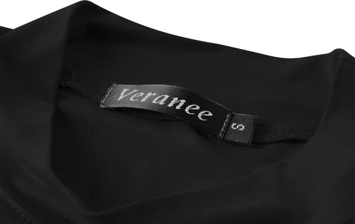 Vista 4 de Camiseta básica de manga larga con cuello alto y corte ajustado para mujer