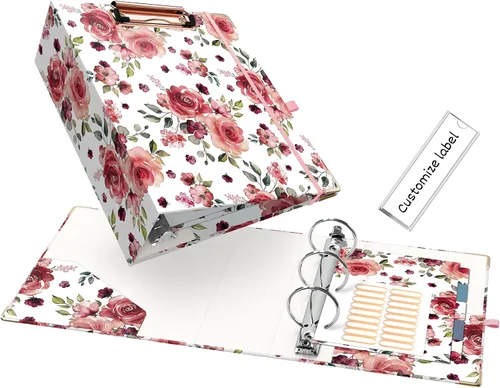 Vista 32 de EYROZILL Mini carpeta de 3 anillas, 5.5" x 8.5", de 1 pulgada con bolsillos, carpeta con portapapeles para estilo de cabello del cliente, estuche