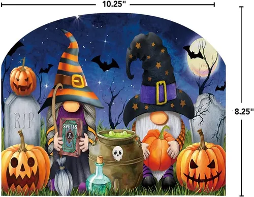 Vista 2 de Briarwood Lane Letrero de arte acrílico de gnomos de Halloween