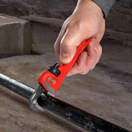 Vista 9 de RIDgid 31000 Modelo 6 Llave de tubo recta de plomería de servicio pesado de 6 pulgadas, roja, fabricada en EE. UU