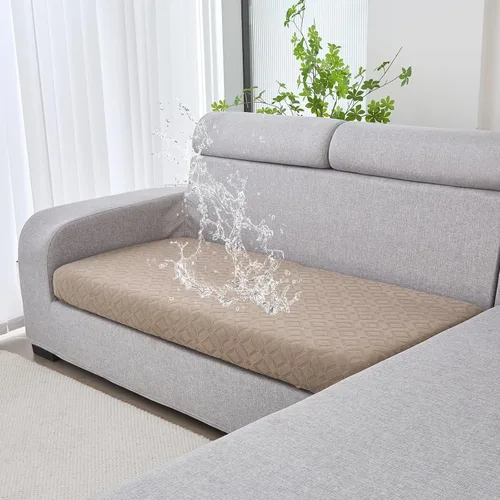 Vista 37 de Genina Fundas de cojín para sofá impermeables, fundas elásticas para sofá seccional, funda de cojín lavable, antideslizante, con parte inferior