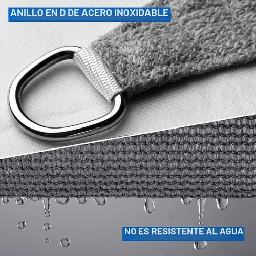 Vista 6 de SUNLAX Toldo tipo vela, forma de rectángulo, protección ultravioleta, permeable, para exteriores y patio trasero (hacemos tamaño personalizable), 7