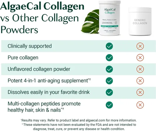 Vista 2 de ALGAECAL Paquete de vitamina D3 y colágeno: colágeno hidrolizado completo con verisol, fortibone y fortigel clínicamente apoyado, además de vitamina