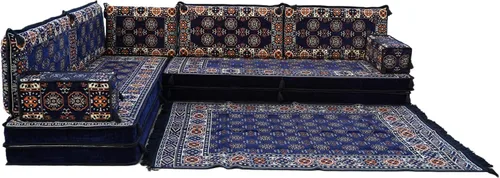 Vista 8 de arabicsofa Juego de Sofá Majlis Árabe de Esquina en Forma de L – Cojín Modular de Piso con Almohadas de Respaldo