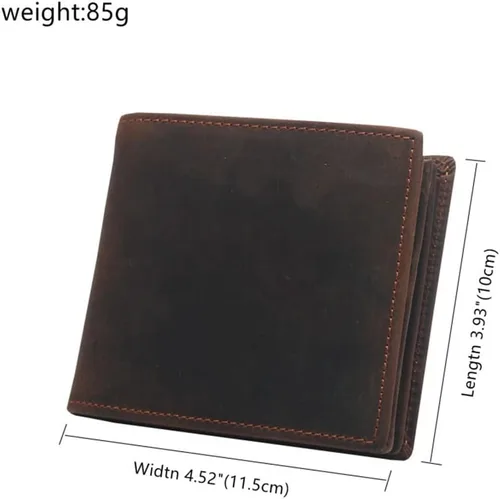 Vista 5 de CZDYUF - 1 cartera corta antirrobo retro para hombres y mujeres
