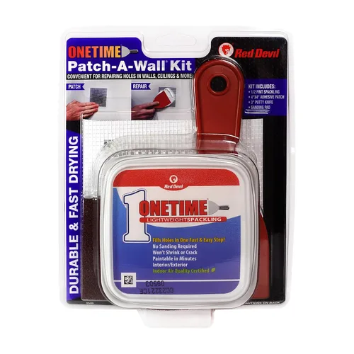 Vista 8 de Red Devil 0541 ONETIME Spackle ligero para reparación de paredes, masilla para agujeros en paneles de yeso, 1 galón, blanco, fabricado en EE. UU