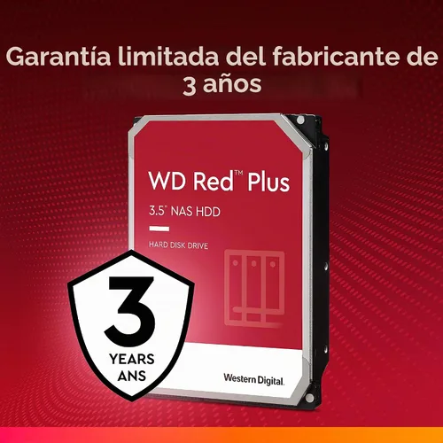 Vista 6 de Western Digital 2TB WD Red Plus Disco duro interno NAS HDD - 5400 RPM, SATA 6 Gb/s, CMR, caché de 64 MB, 3.5 pulgadas - WD20EFRX