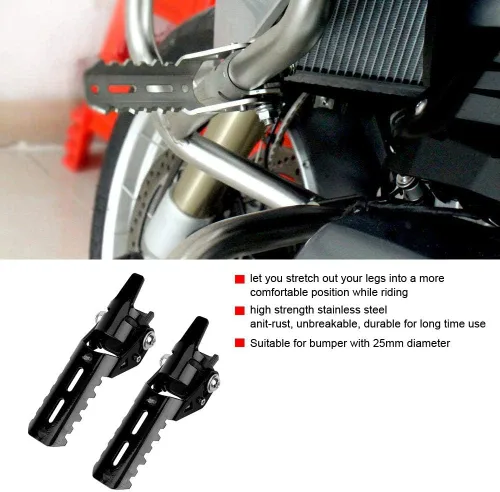 Vista 9 de Reposapiés delantero para motocicleta, accesorios para BMW R1200GS 2013-2017 (negro)