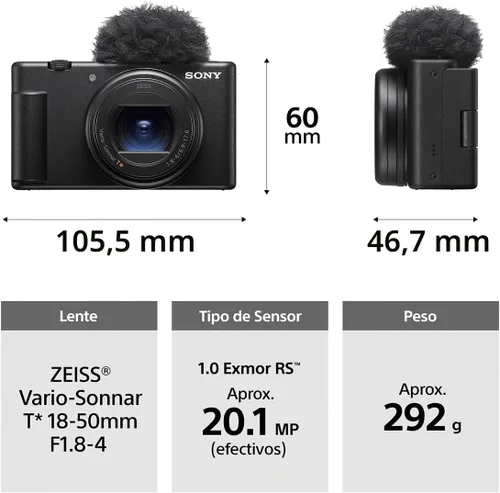 Vista 5 de Sony ZV-1 II Cámara de Vlog para Creadores de Contenido y Vloggers - Negro