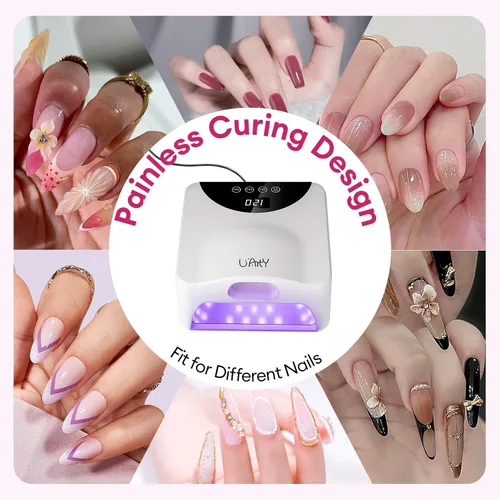 Vista 7 de Lámpara de uñas LED UV con ranura para el pulgar, luz de doble puerto 60W U