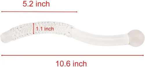 Vista 2 de Masajeador de próstata de vidrio curvado súper largo, palo para el pene, consolador, consolador, varita, juguete sexual para adultos (estilo 01)
