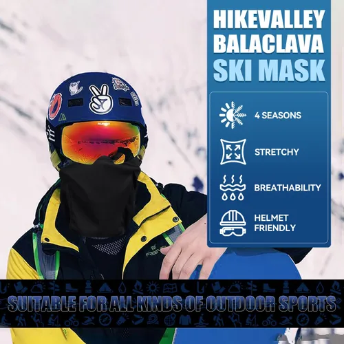 Vista 3 de Pasamontañas de esquí de 3 piezas, máscara de cara completa de invierno para hombres y mujeres, protección UV, capucha resistente al viento