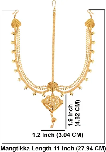 Vista 4 de Efulgenz Indian Bollywood Vintage Mange Tikka Crystal Kundan Head Chain Bridal Wedding Jewelry Hair Accessories