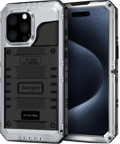 Vista 18 de Beasyjoy Funda de Metal para iPhone SE 2022/2020/8/7, Funda Impermeable Resistente con Protector de Pantalla, Protección de Cuerpo Completo Grado