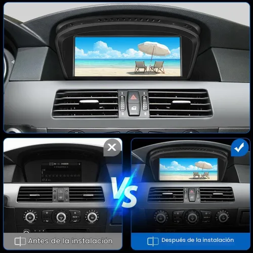 Vista 3 de Radio de coche Linux de 8.8 pulgadas para BMW E60 E61 E63 E64 E90 E91 E92 CCC 2004-2008 3/5 Series Stereo Wireless CarPlay Android Auto Display