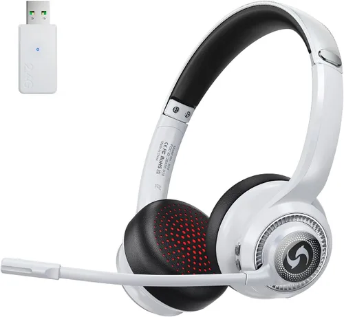 Vista 10 de Auriculares inalámbricos con micrófono para trabajo, auriculares de Negro