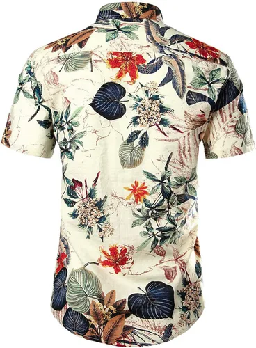 Vista 5 de Jogal - Camisa hawaiana de manga corta con botones para hombre