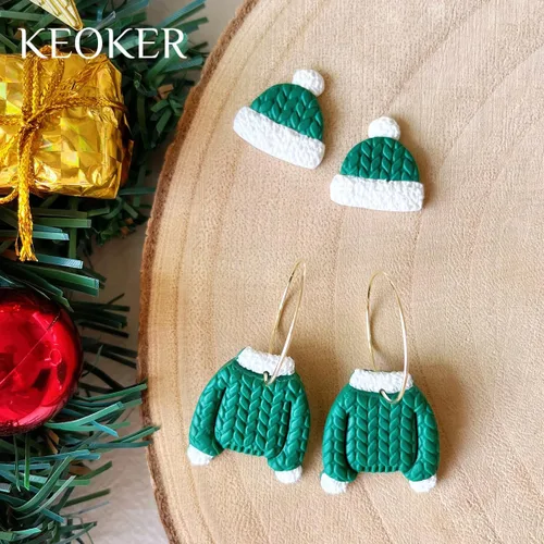 Vista 4 de Keoker Hoja de textura de arcilla polimérica para Navidad, tapete de textura de arcilla navideña para hacer aretes, joyas, herramientas de aretes