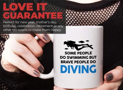 Vista 54 de Taza de café de buceo de 11 onzas, color negro, sumerge en la felicidad, actividades de respiración subacuática, pasatiempos, natación, ascenso
