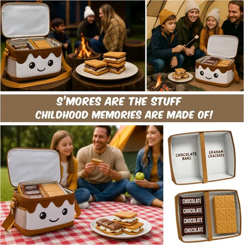 Vista 2 de THE S'MORES COMPANY - Organizador de S'mores con bandeja, kit de caja de aperitivos S'mores para suministros de S'mores, accesorios de camping