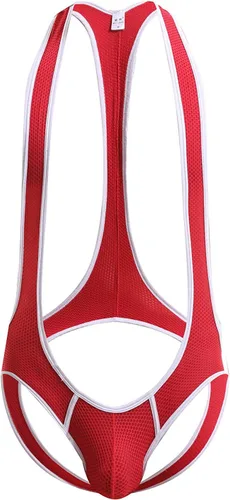 Vista 7 de Leotardo de malla para hombre MWrestling Singlet Body Negro