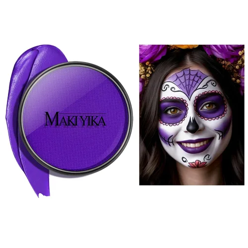 Vista 21 de Pintura facial blanca para maquillaje de Halloween, base blanca y negra 01 Blanco