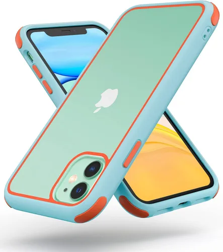 Vista 22 de Mobnano Funda transparente para iPhone 11, con protección multicolor a prueba de golpes, no amarillenta, anti arañazos, parte trasera
