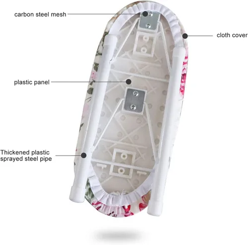 Vista 4 de Plplaaoo Mini tabla de planchar plegable para mangas y collares Tabla de planchar de mesa para el hogar y viajes Mini tablas de hierro