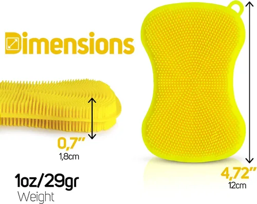 Vista 8 de Estropajo de Silicona para Lavar Platos de Cocina - Esponjas Mágicas de Grado Alimenticio Multiusos Mejores Esponjas Limpieza de Superficies