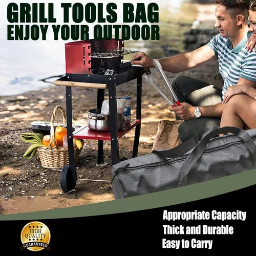 Vista 3 de Bolsa de almacenamiento de accesorios para barbacoa, bolsa de herramientas para almacenamiento de herramientas de barbacoa, almacenamiento