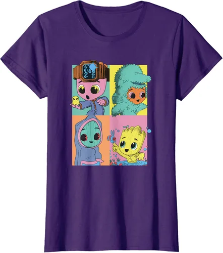 Vista 8 de Marvel I Am Groot Pop Art Costumes Box Up Camiseta, Negro