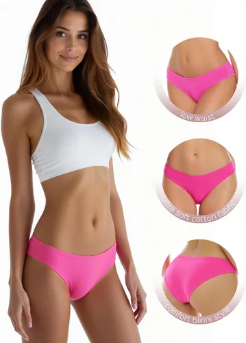 Vista 2 de ANZERMIX - Bragas de bikini de algodón transpirable para mujer (6 unidades)