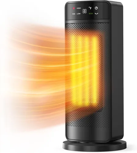 Vista 2 de Calentador de espacio de 1500 W, calentador eléctrico portátil que calienta hasta 200 pies cuadrados para uso en interiores en oficinas y garajes