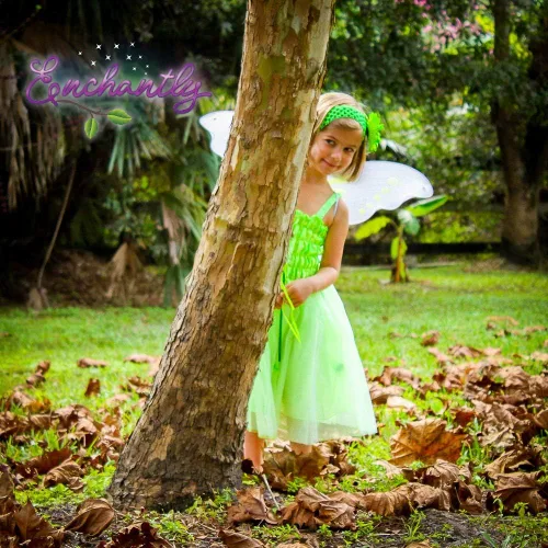 Vista 3 de Enchantly Disfraz de hada - Alas de hadas para niñas - Disfraz de Campana de Tinkerbell para niñas - alas de Pixie varita y diadema