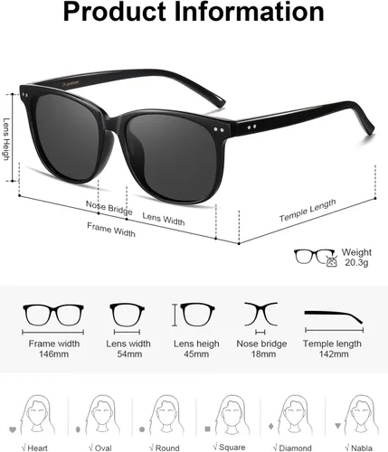 Vista 4 de Wzerry Gafas de sol polarizadas para mujer, estilo vintage, redondas, con protección UV400