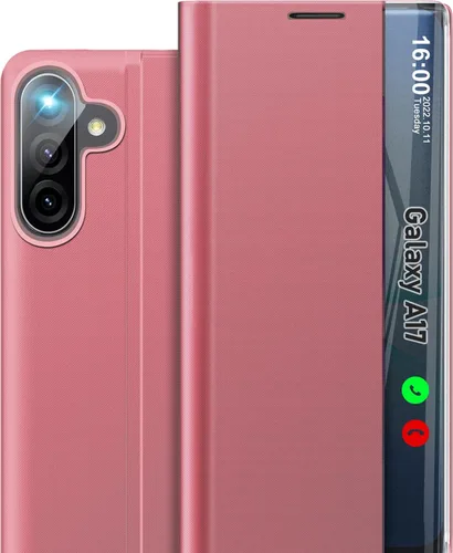 Vista 37 de Funda de teléfono para Samsung Galaxy A16 5G, Clear View Window Funda delgada de lujo para teléfono Galaxy A16 con soporte, funda protectora