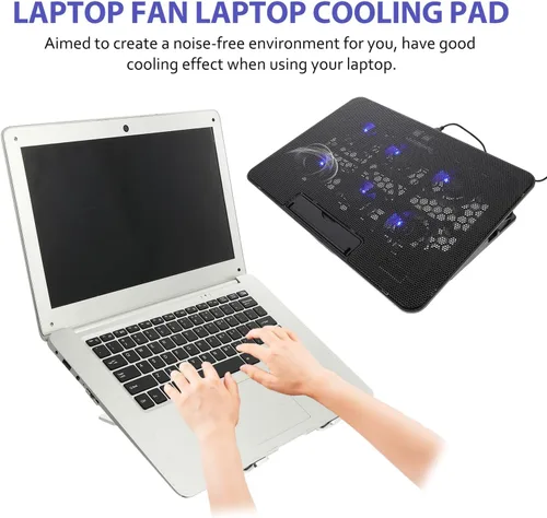 Vista 5 de Homsfou Almohadilla de enfriamiento para laptop de 15.6", soporte de ventilador de enfriamiento portátil para portátiles de 15.6", diseño