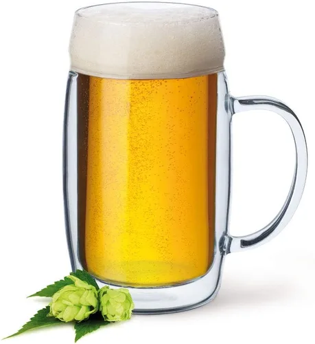 Vista 2 de Simax Exclusivo Vaso de Cerveza de Vidrio Doble Pared con Asa 50 cl