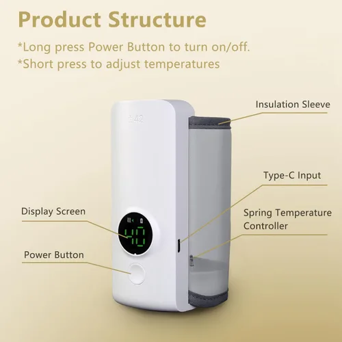 Vista 9 de Calentador de biberones portátil para viajes – Moclever Calentador de leche para bebés recargable por USB, calentador de leche materna alimentado