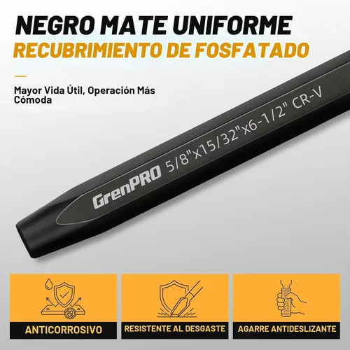 Vista 5 de GRENPRO Juego de cinceles perforadores resistentes de 16 piezas, 40CrV