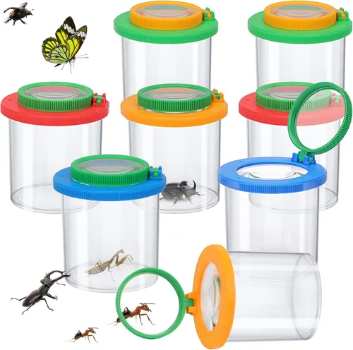 Vista 10 de Coopay Caja de insectos con aumento de 4 piezas, visor de insectos, jaula para insectos criadores, contenedor, jaula para atrapar insectos, kit