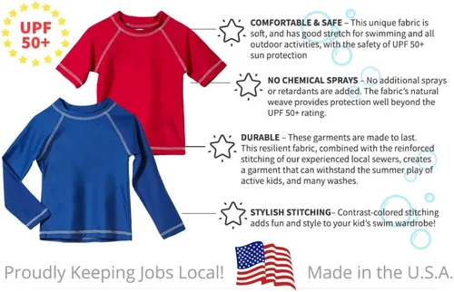 Vista 2 de City Threads camiseta de natación para niños y niñas con protección SPF50 (2T-6)