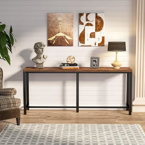 Vista 5 de Tribesigns - Mesa de consola extralarga de 70.9 pulgadas detrás del sofá, mesa de sofá de fácil montaje para espacios pequeños de sala de estar