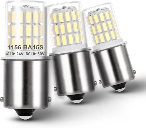 Vista 8 de Heifymi Bombilla BA15D 1142 de 12 voltios, blanco cálido, 2700K, 3W, 1004, 1076, 1130, 1176, LED, AC/DC, 12-24V, repuesto de bajo voltaje para luz