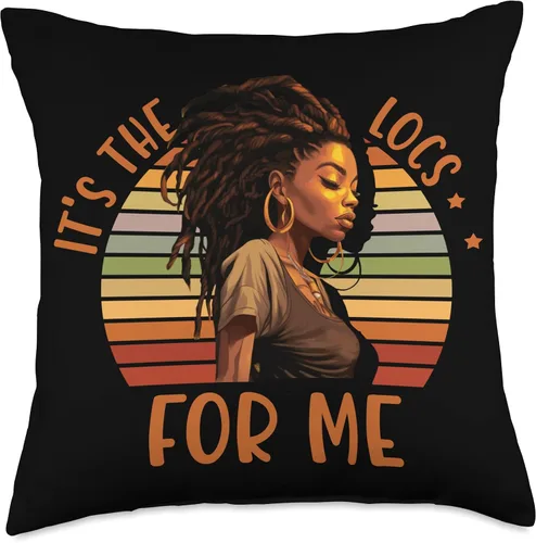 Vista 5 de Locs Afro Dreadlocks Love Natural Beauty Hair It's the Locs for Me Afro Hair - Almohada negra americana africana, 16 x 16 pulgadas, multicolor