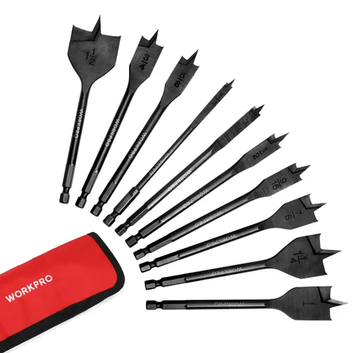 Vista 10 de WORKPRO 13-Piece Spade Drill Bit Set, 1/4" to 1-1/2", Black